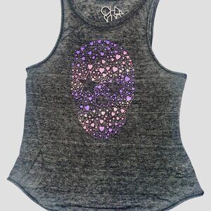 Size Medium Dark Gray Chaser Brand Skull Tank Top